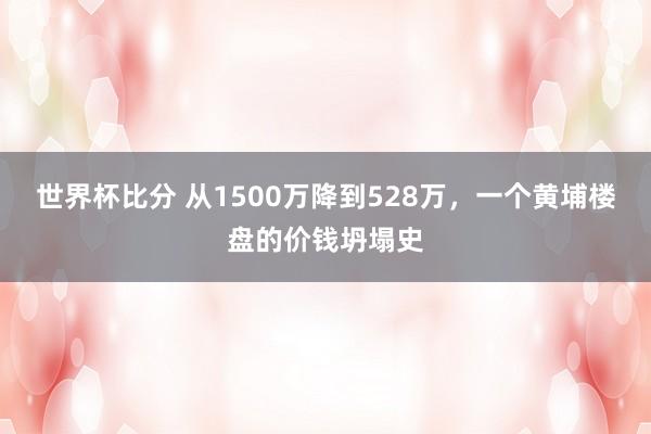 世界杯比分 从1500万降到528万，一个黄埔楼盘的价钱坍塌史