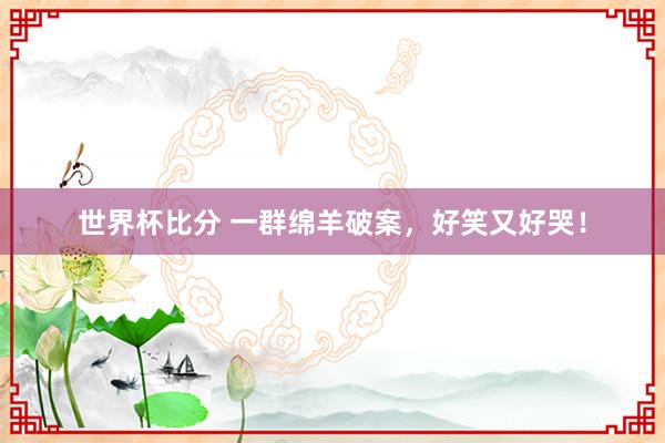 世界杯比分 一群绵羊破案，好笑又好哭！