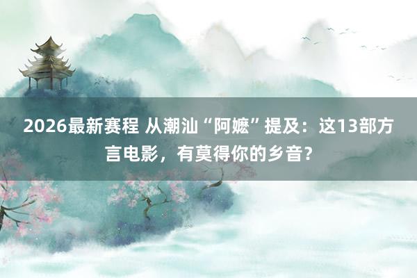 2026最新赛程 从潮汕“阿嬷”提及：这13部方言电影，有莫得你的乡音？