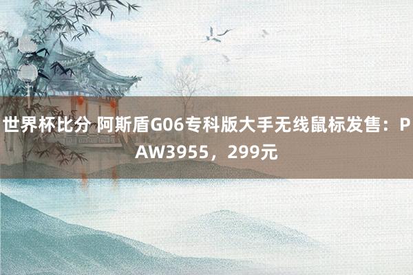 世界杯比分 阿斯盾G06专科版大手无线鼠标发售：PAW3955，299元