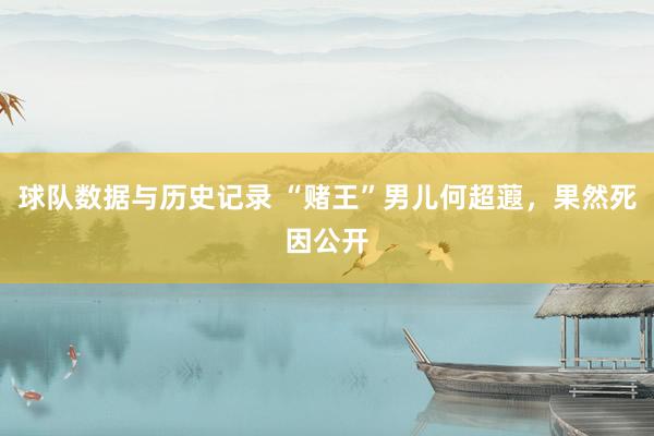 球队数据与历史记录 “赌王”男儿何超蕸，果然死因公开