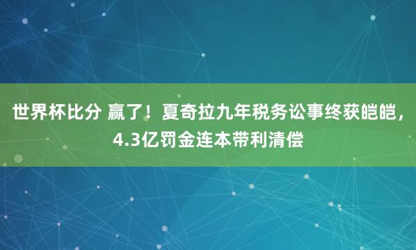 世界杯比分 赢了！夏奇拉九年税务讼事终获皑皑，4.3亿罚金连本带利清偿