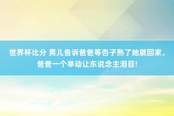 世界杯比分 男儿告诉爸爸等杏子熟了她就回家，爸爸一个举动让东说念主泪目!