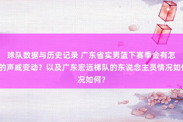 球队数据与历史记录 广东省实男篮下赛季会有怎样的声威变动？以及广东宏远梯队的东说念主员情况如何？
