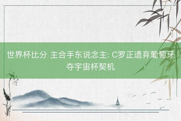 世界杯比分 主合手东说念主: C罗正遗弃葡萄牙夺宇宙杯契机