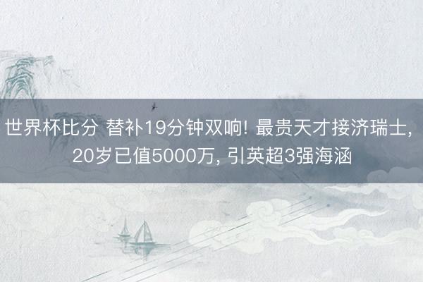 世界杯比分 替补19分钟双响! 最贵天才接济瑞士, 20岁已值5000万, 引英超3强海涵